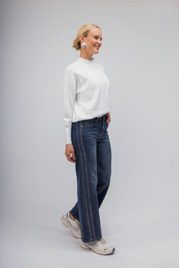 Τζιν παντελόνι με glitter στο πλάι