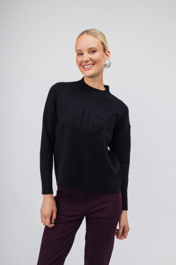 Πουλόβερ μαύρο Nice - 