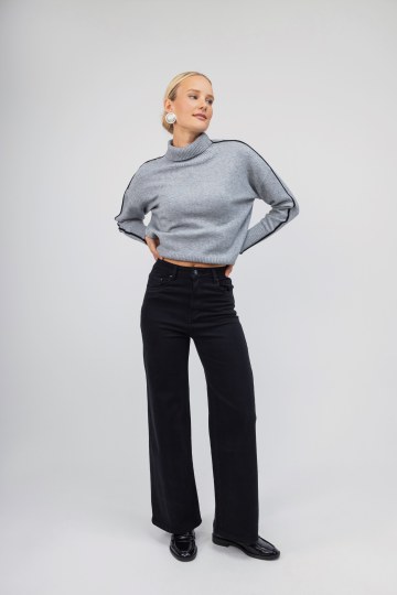 Τζιν Παντελόνι μαύρο wide leg