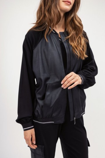 Ζακέτα-Φούτερ μαύρη με φερμουάρ - 