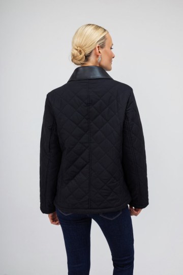 Μπουφάν μαύρο με κουμπιά και γιακά - 