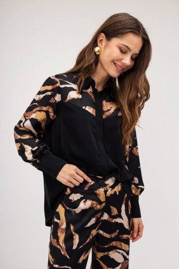 Σετ μαύρο με animal print σχέδιο - 