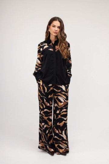 Σετ μαύρο με animal print σχέδιο - 