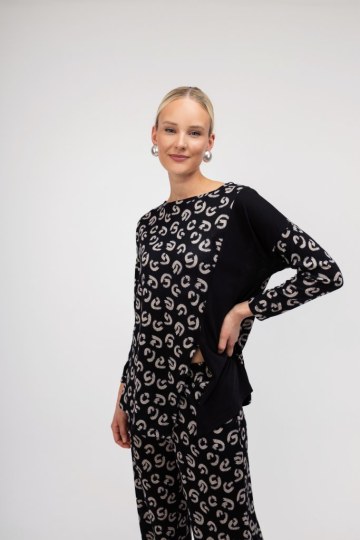 Σετ μπεζ με animal print σχέδιο - 