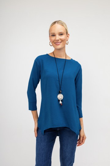 Μπλούζα μπλε μονόχρωμη