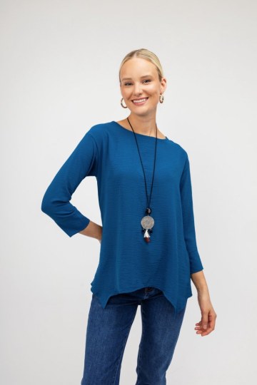 Μπλούζα μπλε μονόχρωμη - 