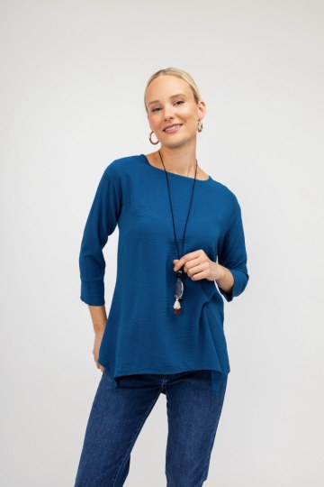 Μπλούζα μπλε μονόχρωμη - 