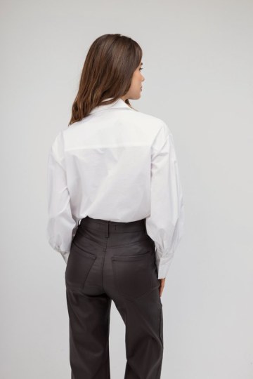 Πουκάμισο λευκό με Balloon μανίκια - 