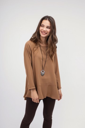 Μπλούζα oversized εκάι μονόχρωμη  - 