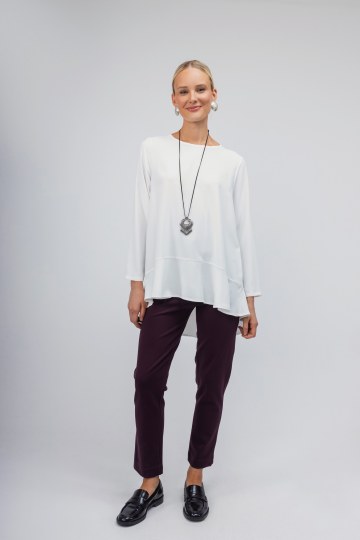 Μπλούζα oversized λευκή μονόχρωμη 