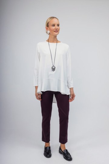 Μπλούζα oversized λευκή μονόχρωμη  - 