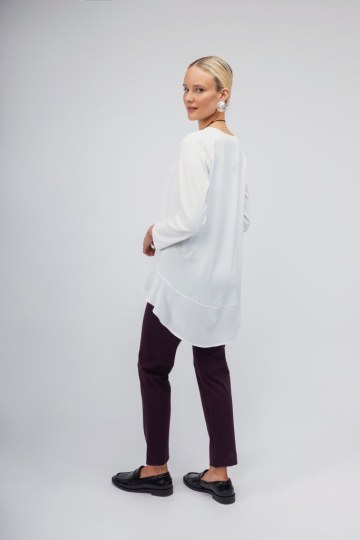 Μπλούζα oversized λευκή μονόχρωμη  - 