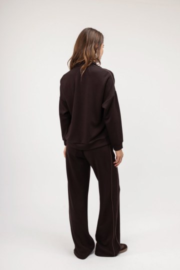 Παντελόνι καφέ τύπου φούτερ - 