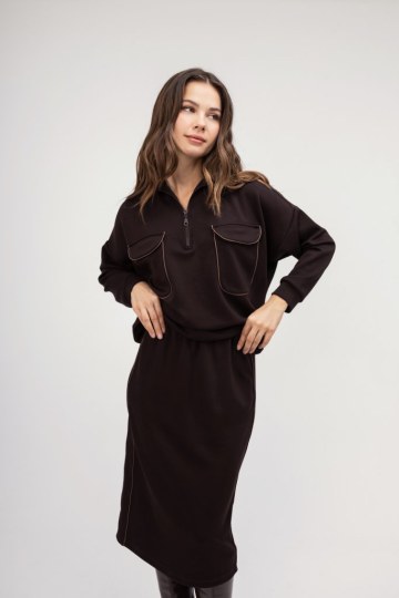 Φούστα καφέ εφαρμοστή  - 