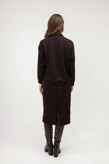 Φούστα καφέ εφαρμοστή  - 