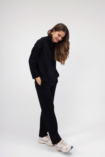 Παντελόνι μαύρο με strass - 