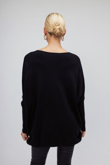 Πουλόβερ μαύρο με στρας  - 