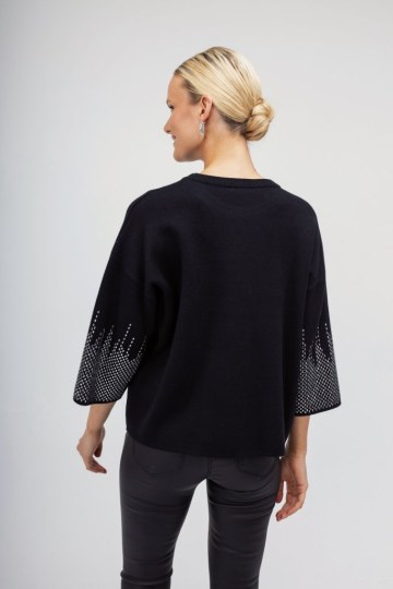 Πουλόβερ μαύρο με strass - 