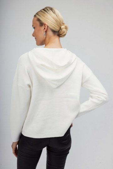 Πουλόβερ - Φούτερ λευκό με αστέρι και κουκούλα - 