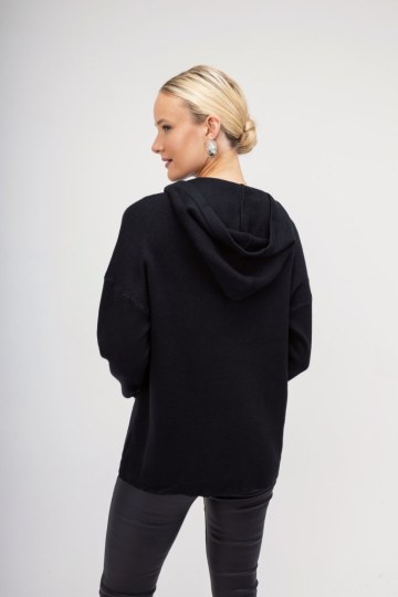 Πουλόβερ - Φούτερ μσαύρο με αστέρι και κουκούλα - 