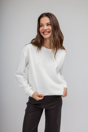 Πουλόβερ - Φούτερ λευκό Relax - 