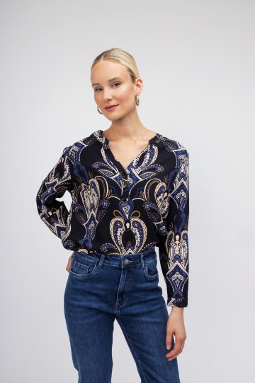 Πουκάμισο μπλε με λαχούρια σχέδια