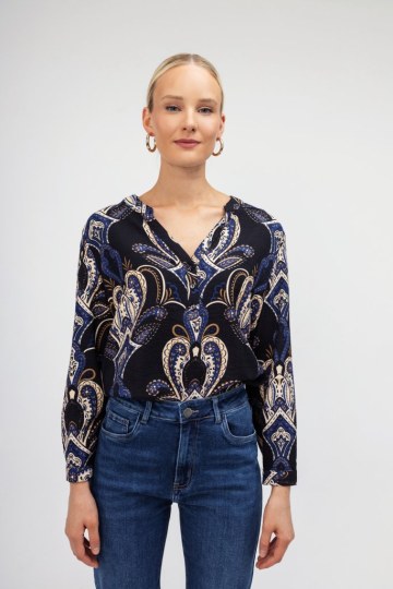 Πουκάμισο μπλε με λαχούρια σχέδια - 