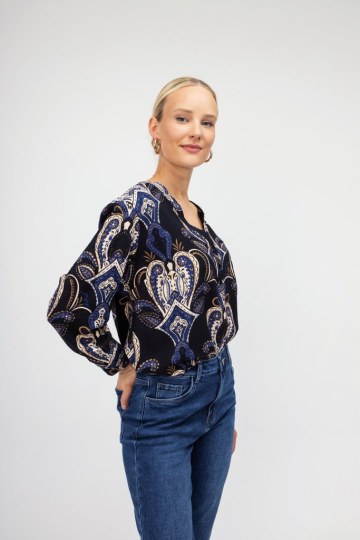 Πουκάμισο μπλε με λαχούρια σχέδια - 