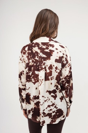 Πουκάμισο μπεζ με animal print σχέδιο - 