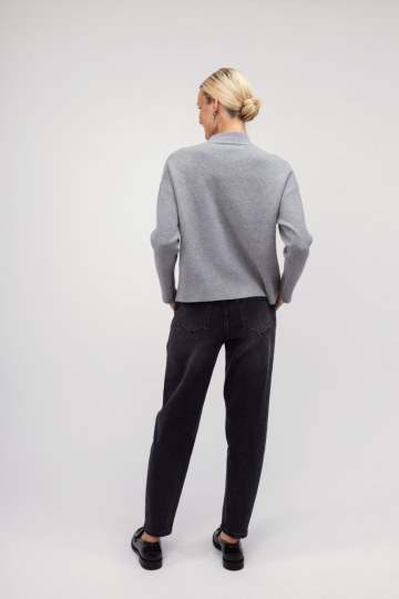 Τζιν Παντελόνι balloon σκούρο γκρι - 