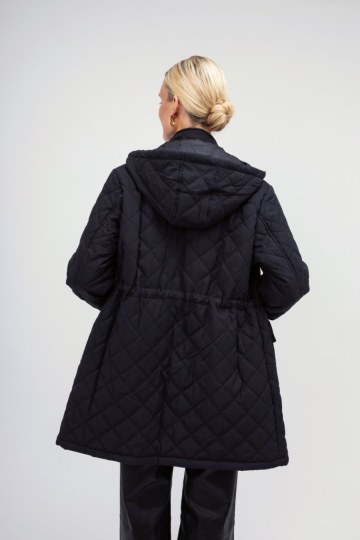 Μπουφάν μαύρο με φερμουάρ και κουκούλα - 