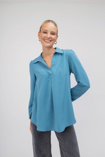 Πουκάμισο μονόχρωμο γαλάζιο