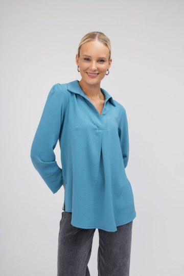 Πουκάμισο μονόχρωμο γαλάζιο - 