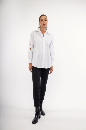 Παντελόνι μαύρο υφασμάτινο με κουμπί - 