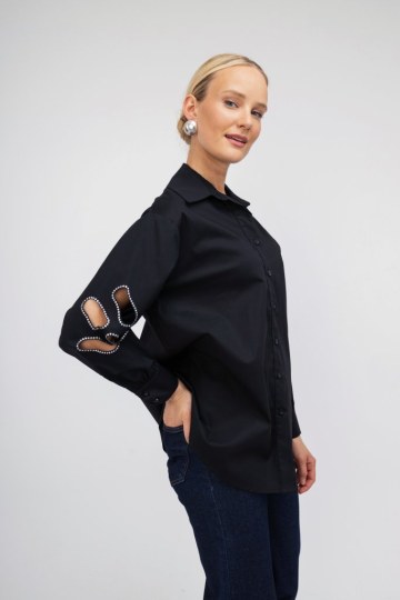 Πουκάμισο μαύρομε ανοίγματα - 