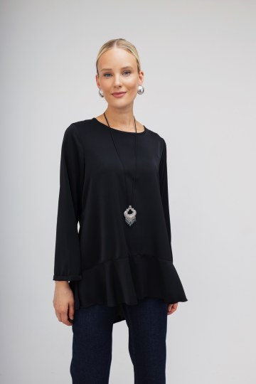 Μπλούζα oversized μαύρη μονόχρωμη 