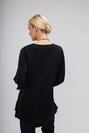Μπλούζα oversized μαύρη μονόχρωμη  - 
