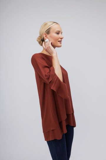 Μπλούζα εκάι oversized με ασημί φιογκάκι - 