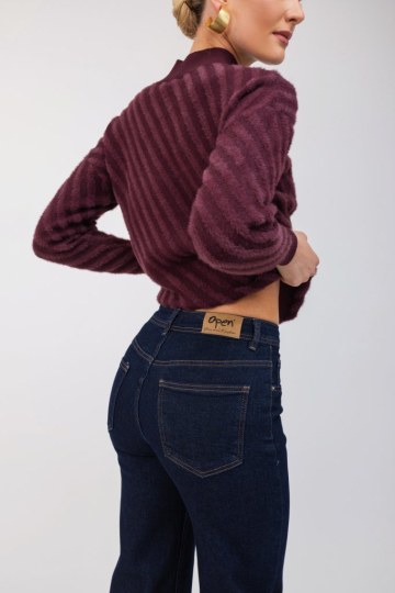 Πουλόβερ- Μπλούζα μπορντό με βελουτε υφή - 