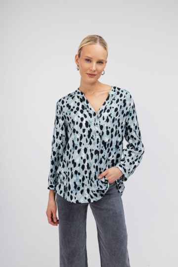 Πουκάμισο γαλάζιο με λεοπάρ σχέδιο