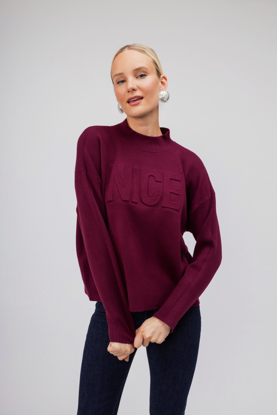 Πουλόβερ μπορντό Nice