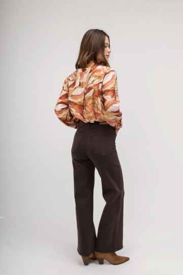 Τζιν Παντελόνι καφέ wide leg - 