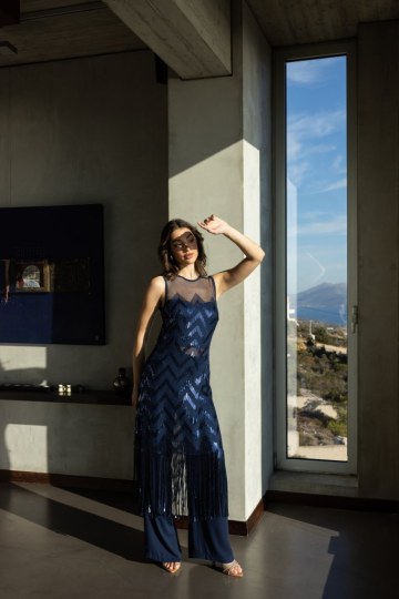 Σετ με ιδιαίτερες λεπτομέρειες μπλε - 