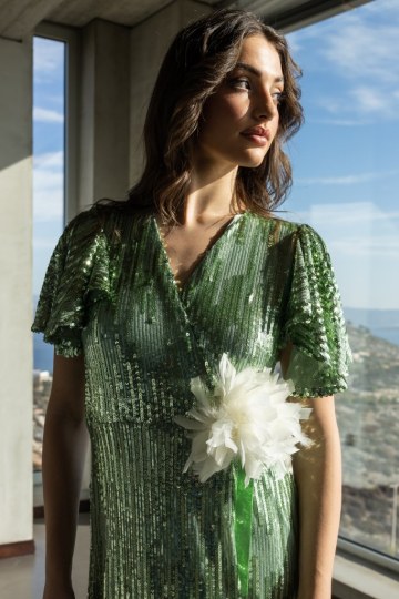  Φόρεμα από παγιέτα πράσινο - 