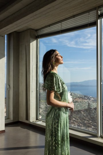  Φόρεμα από παγιέτα πράσινο - 