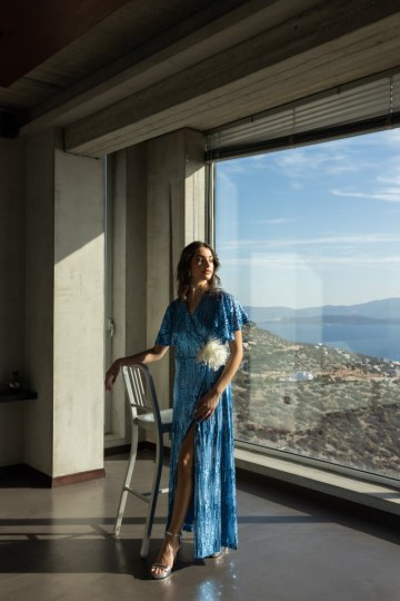 Φόρεμα από παγιέτα γαλάζιο - 