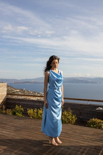  Φόρεμα αμάνικο γαλάζιο - 