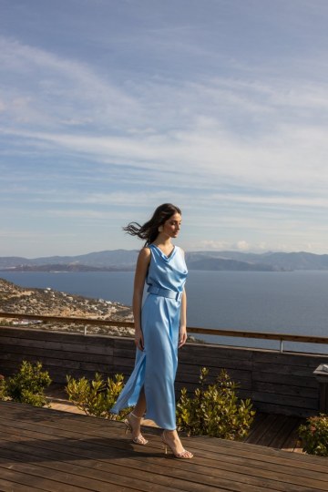  Φόρεμα αμάνικο γαλάζιο - 