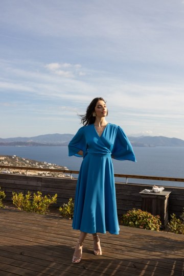 Φόρεμα κρουαζέ μονόχρωμο - 