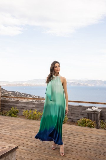 Φόρεμα αμάνικο αέρινο πράσινο - 